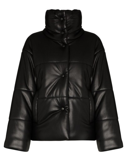 Hide vegan leather puffer jacket