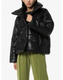 Hide vegan leather puffer jacket