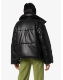 Hide vegan leather puffer jacket