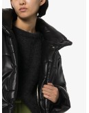 Hide vegan leather puffer jacket