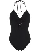 Broadway lace-up halterneck swimsuit