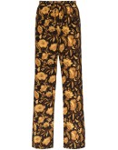 floral-print silk trousers