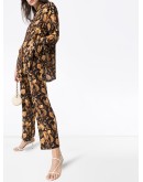 floral-print silk trousers