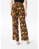 floral-print silk trousers