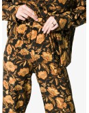 floral-print silk trousers