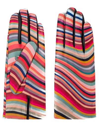 striped gloves