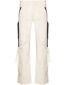 slashed straight leg trousers