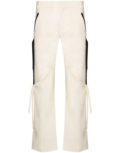 slashed straight leg trousers