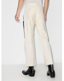 slashed straight leg trousers