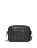 small quilted check camera bag