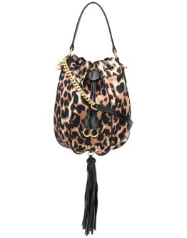 leopard print bucket bag