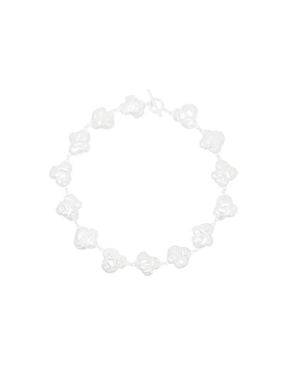 Popcorn carved sterling silver necklace