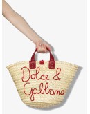 Kendra logo-embroidered raffia tote bag