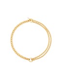 18kt Gold double mix chain necklace