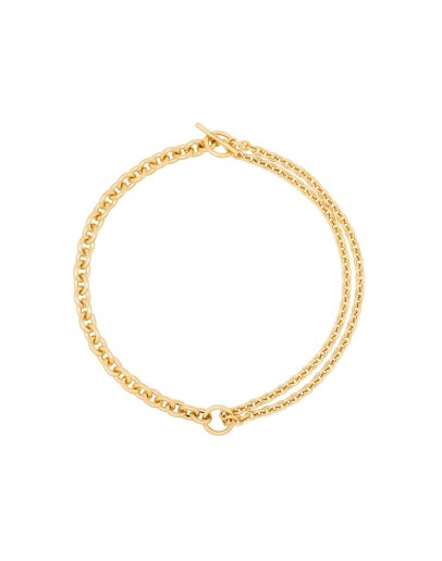 18kt Gold double mix chain necklace