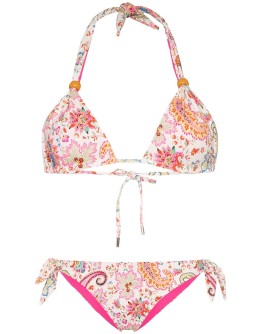 floral print triangle bikini set
