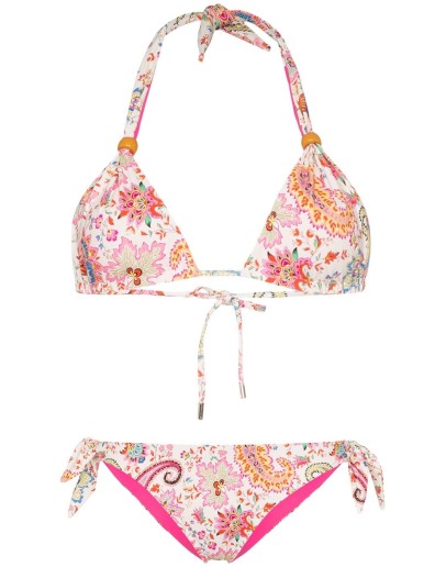 floral print triangle bikini set