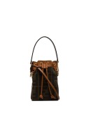 Mon Tresor flocked mini bucket bag