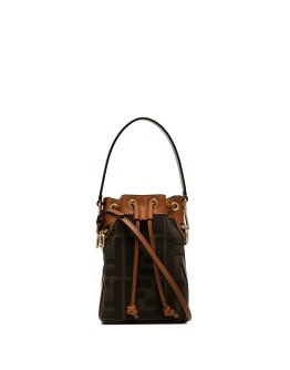 Mon Tresor flocked mini bucket bag
