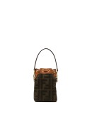 Mon Tresor flocked mini bucket bag