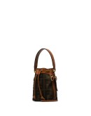Mon Tresor flocked mini bucket bag