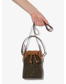 Mon Tresor flocked mini bucket bag