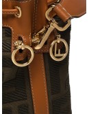 Mon Tresor flocked mini bucket bag