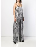 wide-leg metallic jumpsuit
