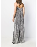 wide-leg metallic jumpsuit