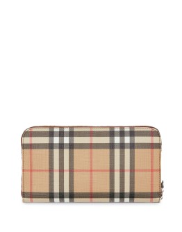 Vintage Check E-canvas Ziparound Wallet