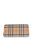 Vintage Check E-canvas Ziparound Wallet