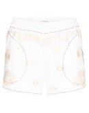 embroidered elasticated shorts