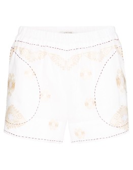 embroidered elasticated shorts