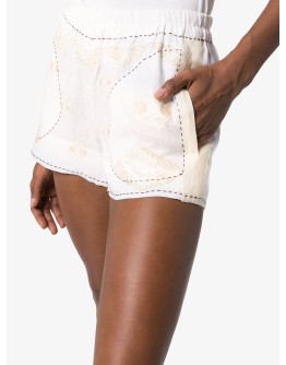 embroidered elasticated shorts