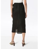 wrap front midi skirt