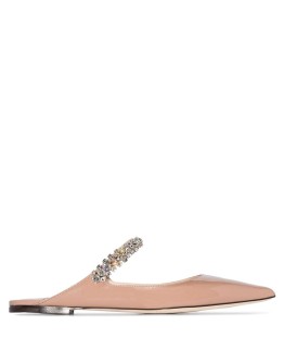 Bing embellished strap flat pumps