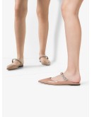 Bing embellished strap flat pumps