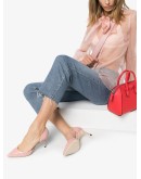 Esther 85mm crocodile effect pumps