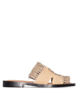 logo woven mules