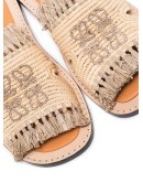 logo woven mules