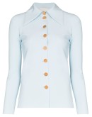 wide collar button up shirt