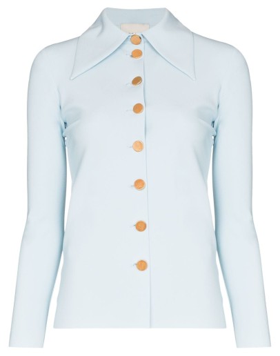 wide collar button up shirt