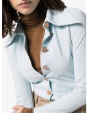 wide collar button up shirt