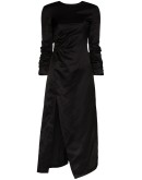 ruched side split midi dress