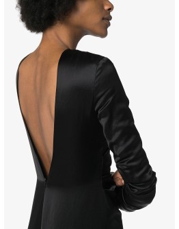 ruched side split midi dress