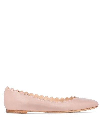 Lauren scalloped trim pumps