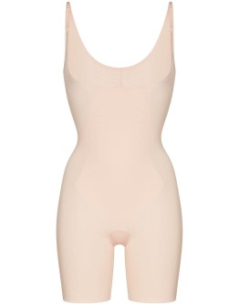 Thinstincts open-bust mid-thigh bodysuit