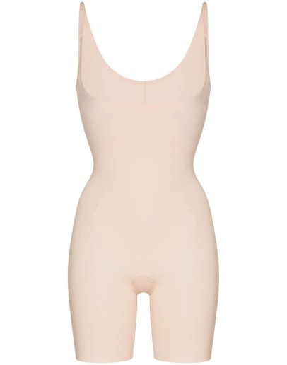 Thinstincts open-bust mid-thigh bodysuit