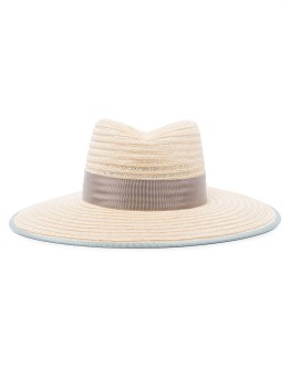 Cindy grosgrain-trimmed straw hat