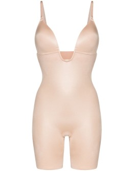 Suit Your Fancy plunge mid-thigh bodysuit